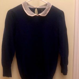 J Crew wool sweater with statement collar
